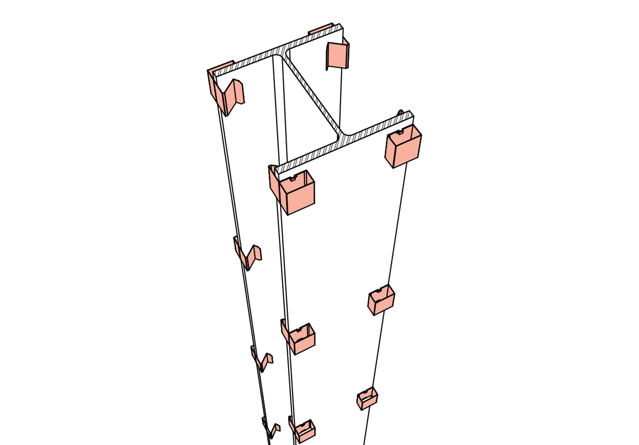 Column and Beam Drywall Clip, (60/box)